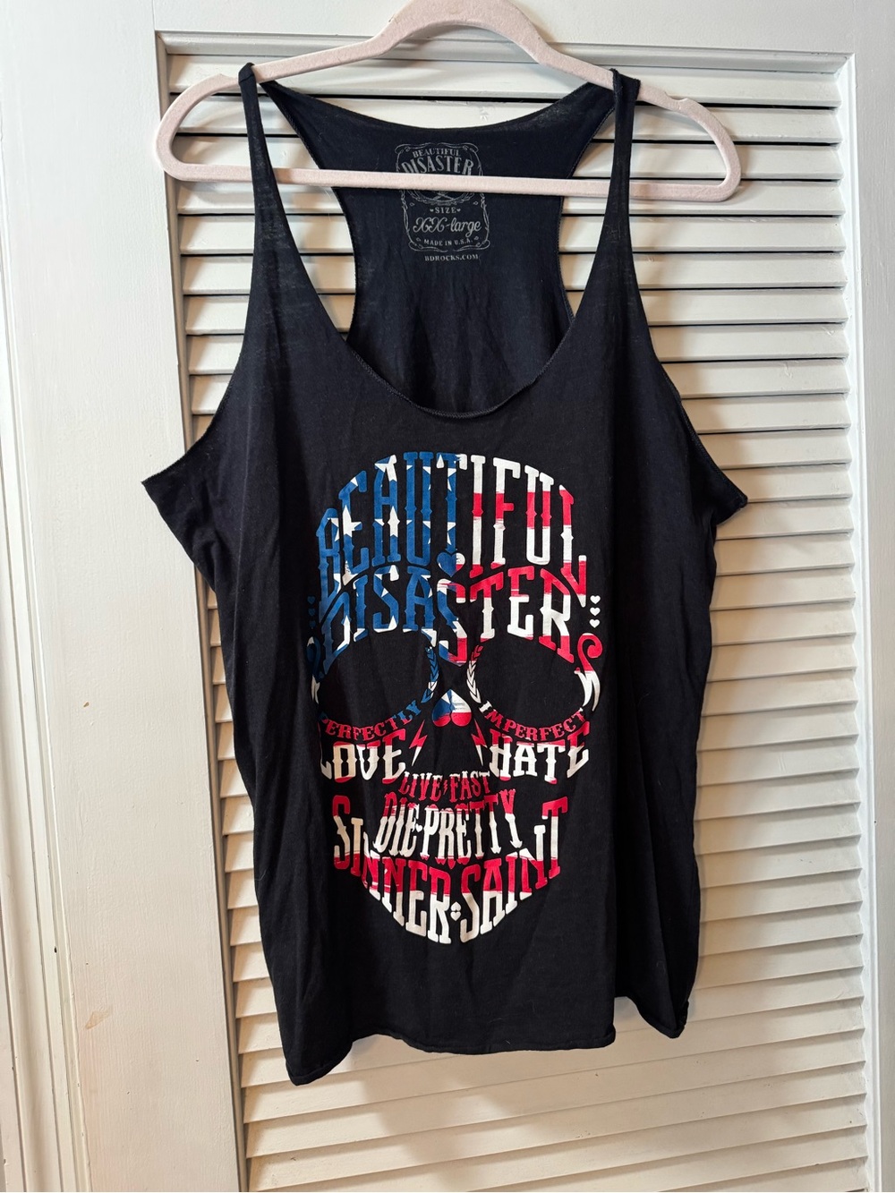 Beautiful Disaster Graphic Skull Tank Top - xxl